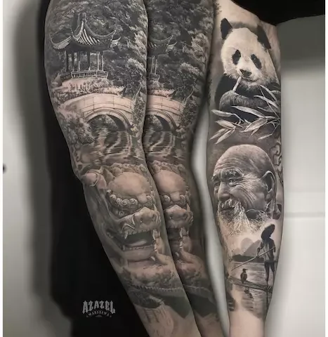 Realistyczny rękaw z tatuażami