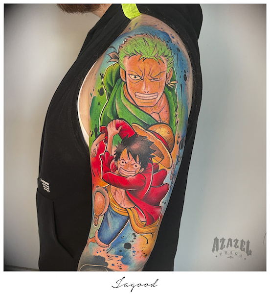 Tatuaż męski One Piece Anime